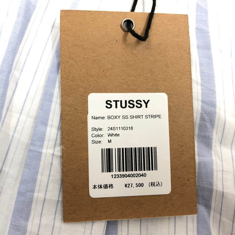 【中古品】【メンズ】 STUSSY ステューシー 24SS BOXY STRIPE S/S SHIRT 1110318 ボクシーストライプ 半袖シャツ カジュアルシャツ トップス 142-260620-hn-02-fur サイズ:M カラー:ホワイト/ブルー系 万代Net店