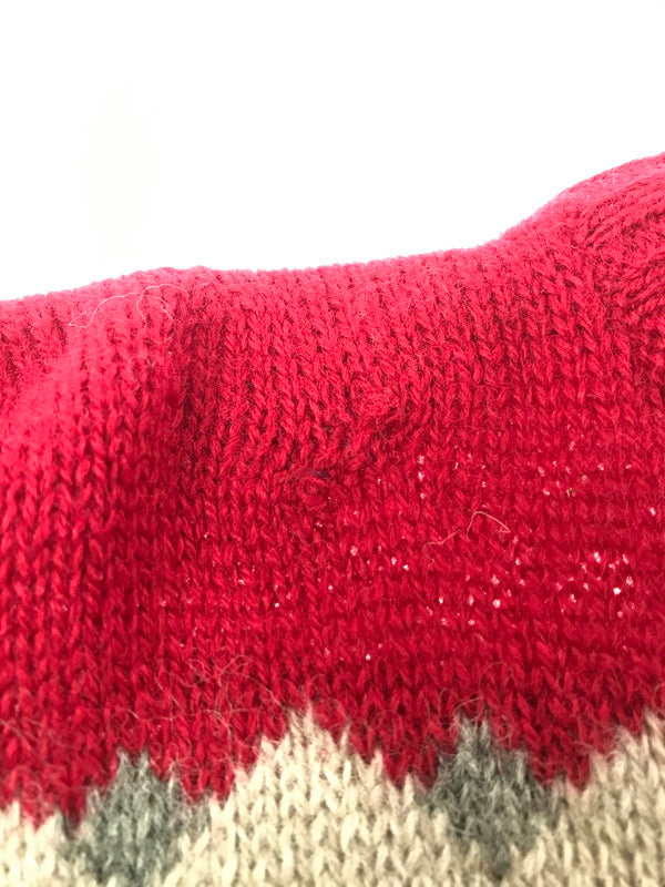 【現状渡し品】【メンズ】 WOOLRICH ウールリッチ 80's WOOL KNIT SWEATER DUCK 9638 80年代 ウールニット セーター ヴィンテージ トップス 146-260913-rt-13-tagh サイズ:XL カラー:ブラック/レッド 万代Net店