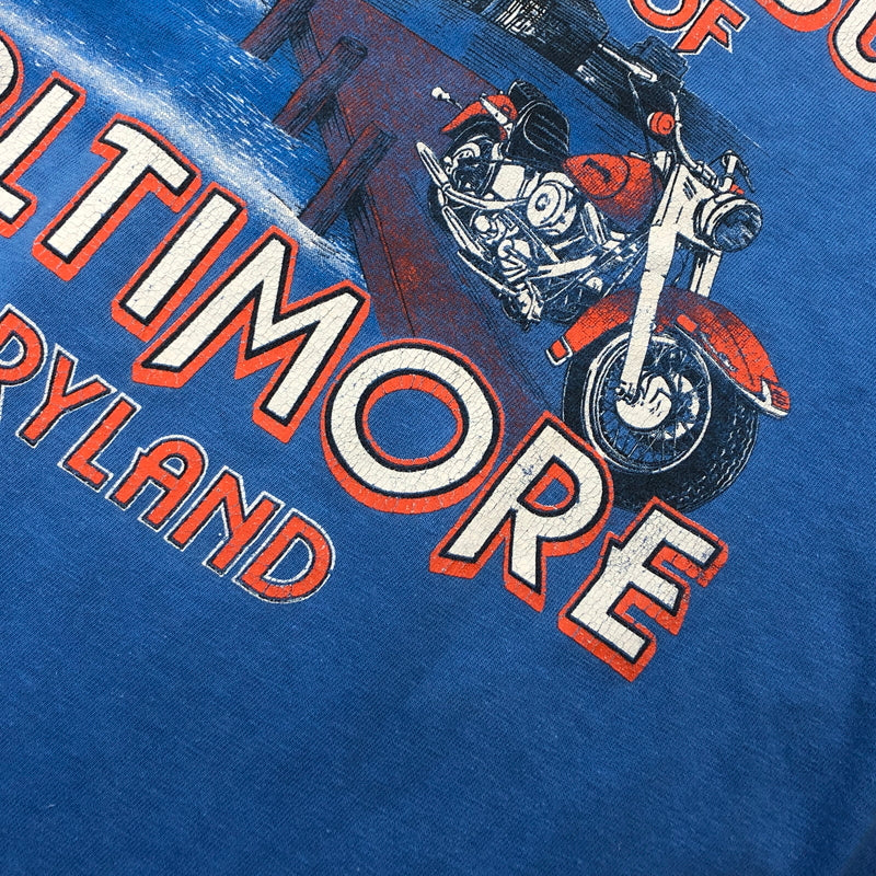 【現状渡し品】【メンズ】 HARLEY-DAVIDSON ハーレーダビッドソン × HANES BEEFY ヘインズビーフィー EAGLE PRINT "ENJOY THE FREEDOM" S/SPOCKET TEE 半袖Tシャツ 146-260621-hn-08-fur サイズ:L カラー:ブルー系 万代Net店