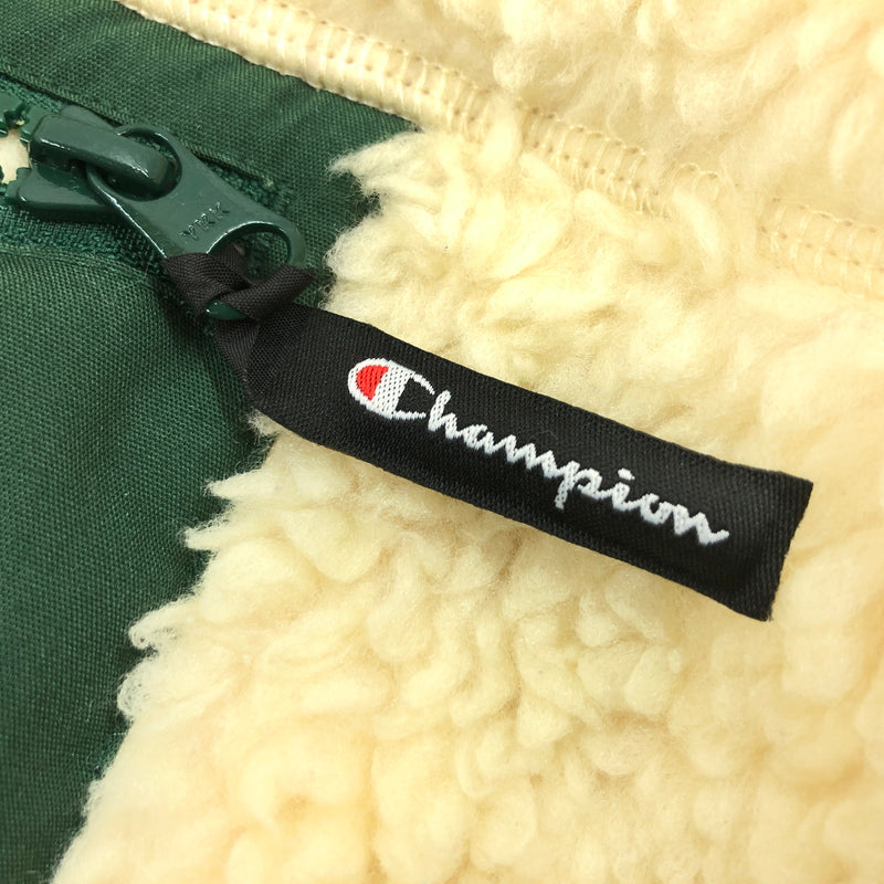 【中古品】【メンズ】 CHAMPION チャンピオン BOA JACKET C8-Q646 ボアジャケット フリース アウター 148-260916-hn-01-fur サイズ:L カラー:クリーム/グリーン 万代Net店
