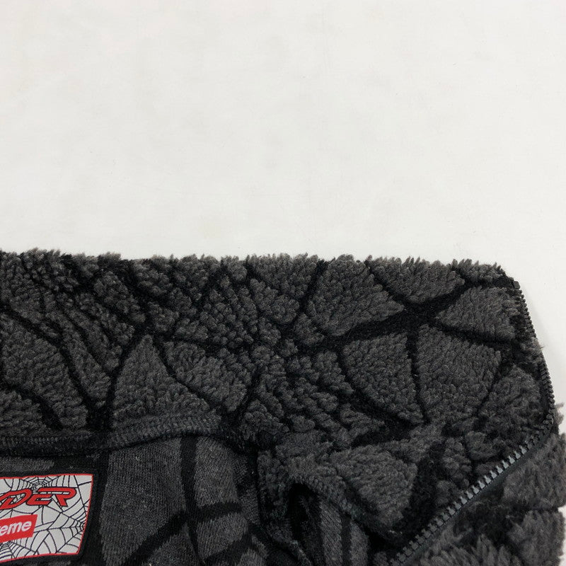 【中古品】【メンズ】 Supreme シュプリーム × Spyder スパイダー 22AW SPYDER WEB POLAR FLEECE JACKET 229632NA スパイダーウェブ ポーラーフリース ジャケット アウター 149-260405-hn-04-fur サイズ:L カラー:グレー/ブラック 万代Net店