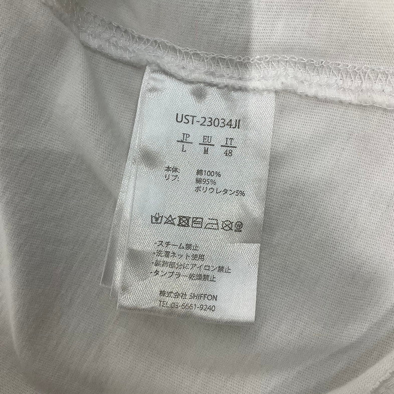 【中古品】【メンズ】 1piu1uguale3 RELAX ウノピゥウノウグァーレトレ リラックス UST-23034JI RHINE STONE S/S TEE 141-260329-SS-08-iwa サイズ:L カラー:ホワイト 万代Net店
