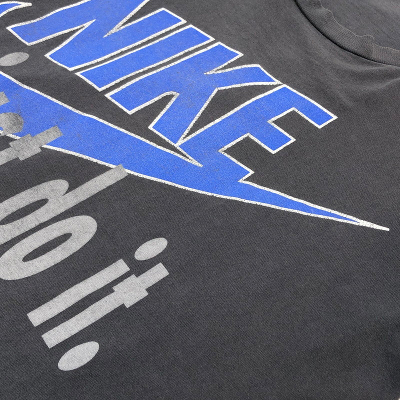 【現状渡し品】【メンズ】 NIKE ナイキ 90'S LOGO S/S TEE 銀タグ 両シングル ロゴ 半袖Tシャツ ヴィンテージ トップス 146-260412-hn-06-fur サイズ:不明 カラー:チャコールグレー系 万代Net店