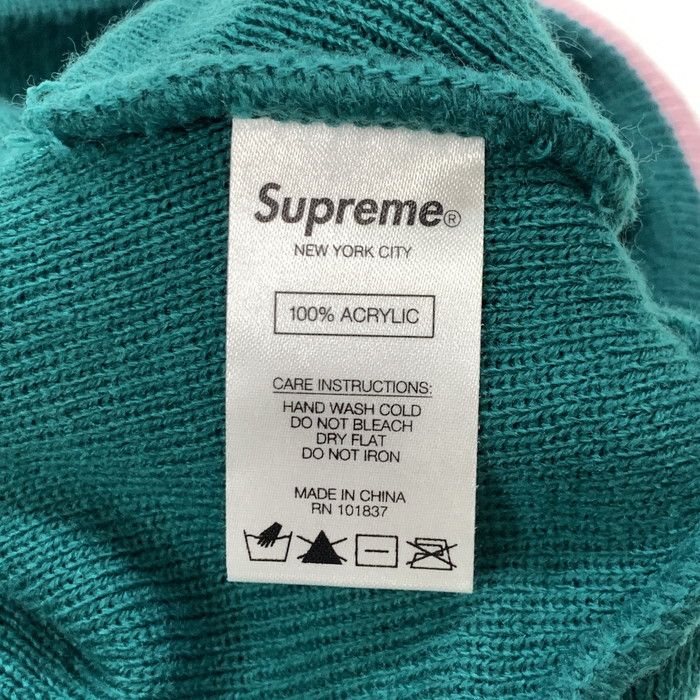 【中古品】【メンズ】 Supreme シュプリーム CUFFSTRIPE BEANIE ビーニー ニット帽子 185-260131-gm-34-fuz カラー:グリーン 万代Net店