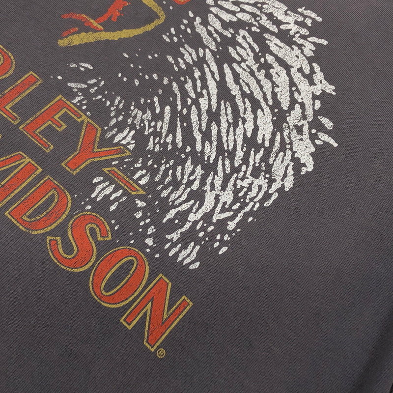 【中古品】【メンズ】 HARLEY-DAVIDSON ハーレーダビッドソン RAGLAN L/S TEE ラグラン 長袖Tシャツ トップス 145-260704-hn-02-fur サイズ:S カラー:ブラック/グレー 万代Net店