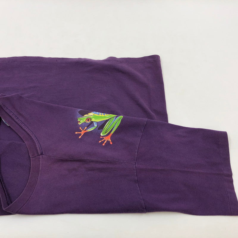 【現状渡し品】【メンズ】 HANES ヘインズ 90S FROG PRINT S/S TEE 両シングル フロッグプリント 半袖Tシャツ ヴィンテージ トップス 146-260416-hn-05-fur サイズ:XXL カラー:パープル 万代Net店