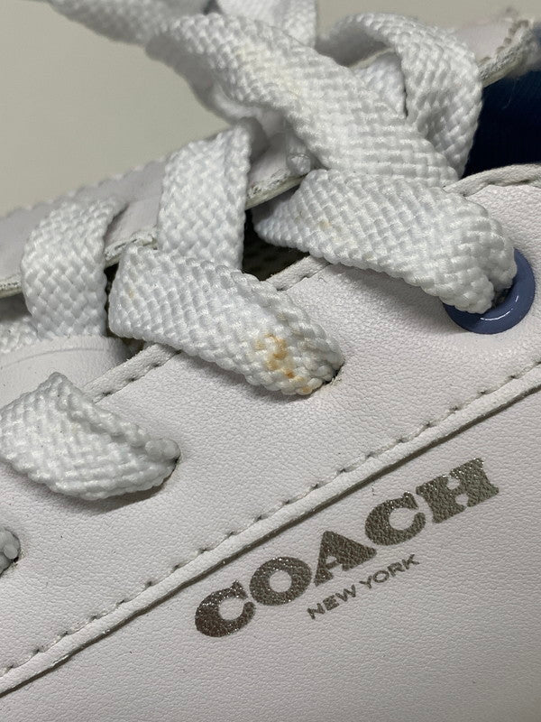 【中古品】【レディース】 COACH コーチ SNEAKERS クリップ ロー トップ スニーカー 靴 183-250823-yn-21-min サイズ:US 8B カラー:ホワイト 万代Net店