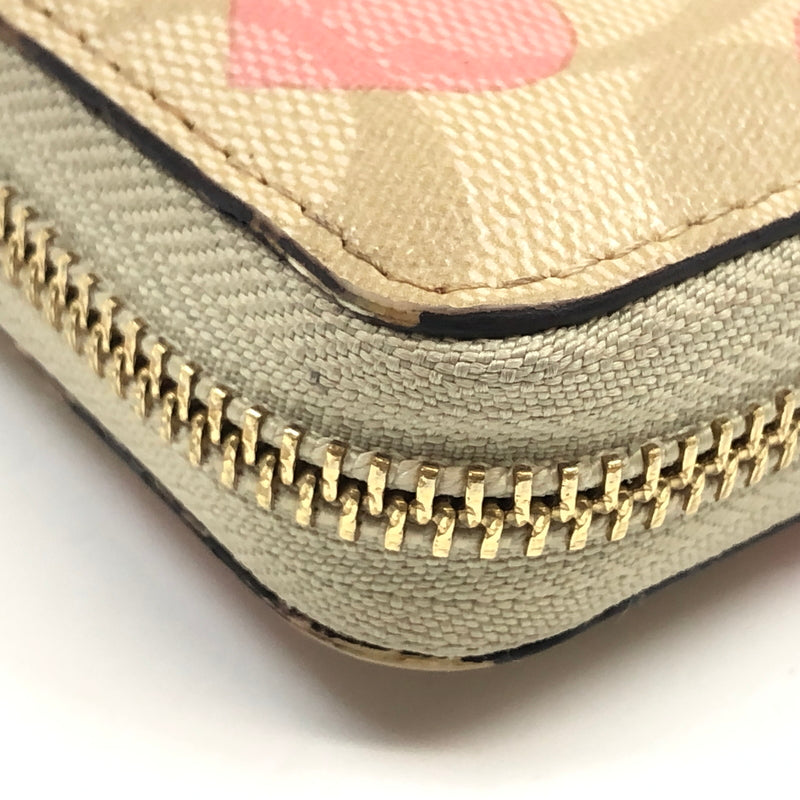 【現状渡し品】【レディース】 COACH コーチ HEART PRINT LONG WALLET CQ147 ハートプリント ロングウォレット 長財布 財布 181-261004-hn-04-fur カラー:ベージュ/ピンク 万代Net店