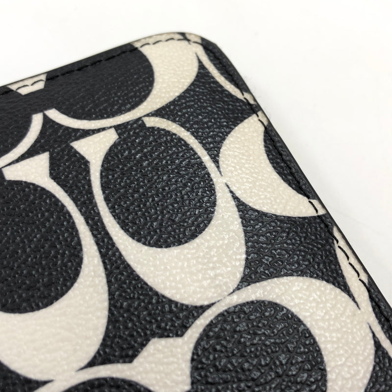 【中古品】【レディース】 COACH コーチ SIGNATURE LONG ZIP AROUND WALLET CP409 シグネチャー ロング ジップ アラウンド ウォレット 長財布 財布 181-261004-hn-09-fur カラー:ブラック/クリーム系 万代Net店