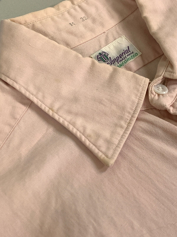 【中古品】【メンズ】 IMPERIAL インペリアル 推定60'S マチ付きシャツ トップス 長袖シャツ 146-250724-cn-8-min サイズ:表記なし カラー:サーモンピンク系 万代Net店