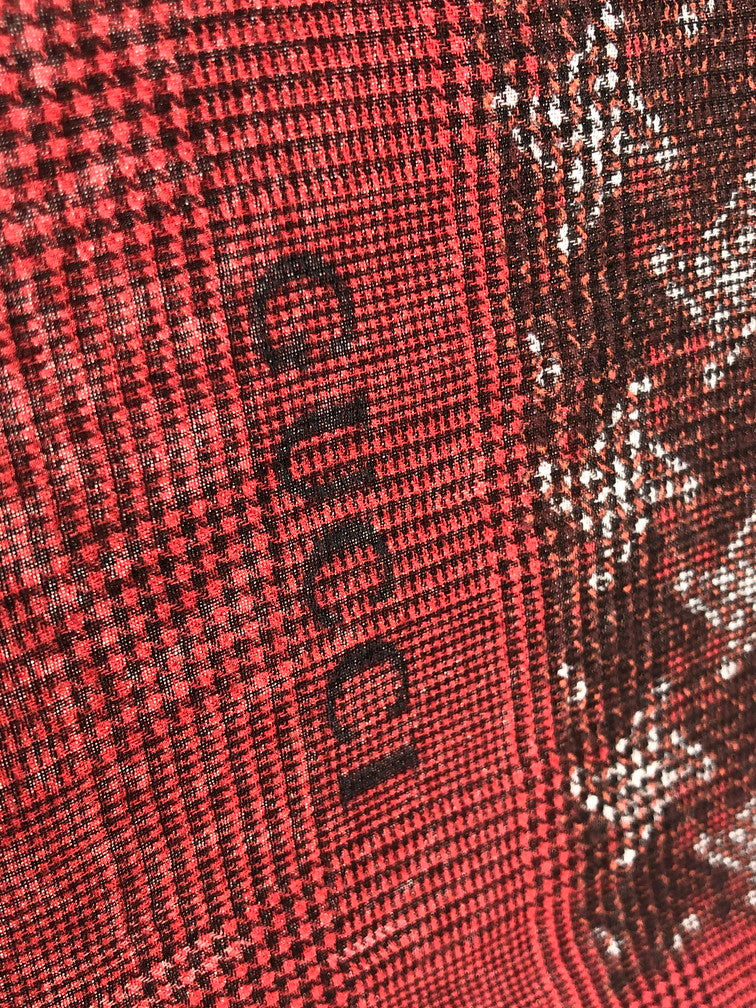 【中古品】【メンズ/レディース】 GUCCI グッチ プリンス オブ ウェールズ プリント モダールストール 赤 レッド 183-251216-SY-04-iwa カラー:レッド系 万代Net店