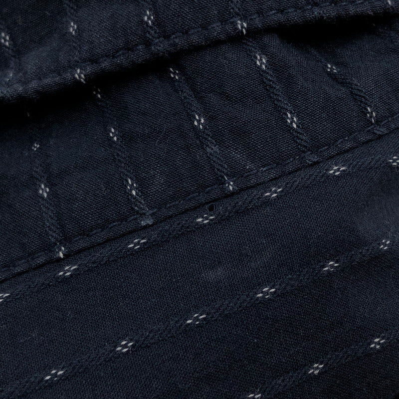 【中古品】【メンズ】 CUSHMAN クッシュマン DOBBY STRIPE ITALIAN COLLAR SHIRTS ドビー ストライプ イタリアンカラーシャツ カジュアルシャツ 長袖 トップス 145-260202-hn-07-fur サイズ:XL カラー:ネイビー 万代Net店