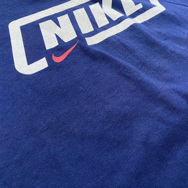 【中古品】【メンズ】 NIKE ナイキ 90's PRINT LOGO SLEEVELESS TEE 670458 90年代 プリント ロゴ スリーブレス Tシャツ ノースリーブ 148-251125-yo-18-tei サイズ:L カラー:ネイビー 万代Net店