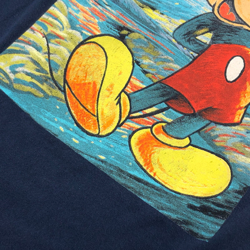 【中古品】【メンズ】 DISNEY ディズニー MICKEY MOUSE PRINT S/S TEE ミッキーマウス プリント 半袖Tシャツ トップス 146-260720-hn-06-fur サイズ:M カラー:ネイビー 万代Net店