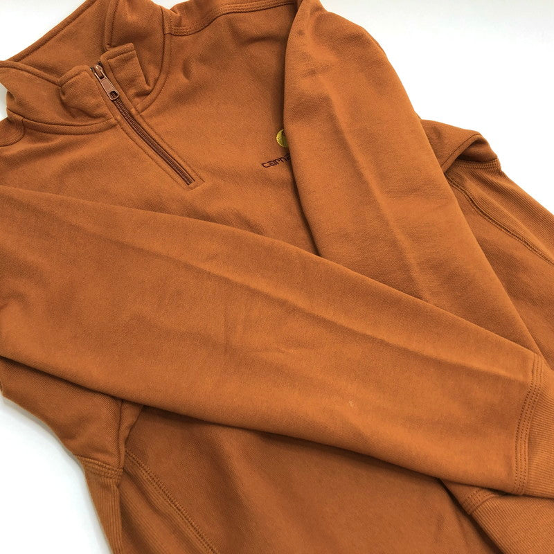 【現状渡し品】【メンズ】 Carhartt カーハート Half Zip American Script Sweat ハーフジップ スウェット 長袖 トップス 142-260219-rs-02-fur サイズ:S カラー:ブラウン 万代Net店