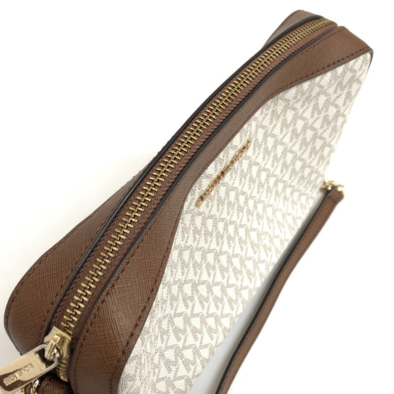 【中古品】【レディース】 Michael Kors マイケルコース JET SET ITEM LG EW CROSSBODY 35F8GTTC3B ショルダーバッグ クロスボディ MK シグネチャー 鞄 180-241001-rs-05-fur カラー:バニラ/ブラウン 万代Net店