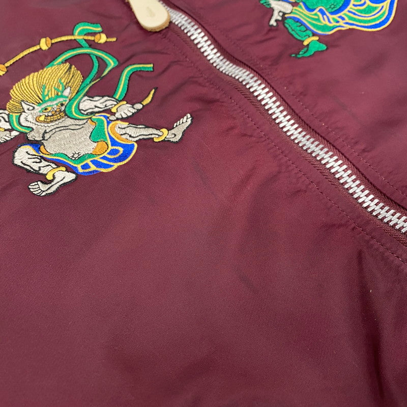 【中古品】【メンズ】 ALPHA INDUSTRIES アルファ インダストリーズ TYPE MA-1 REVERSIBLE SUKAJAN 風神雷神 タイプ エムエーワン リバーシブル スカジャン アウター 145-260209-cs-22-izu サイズ:XXL カラー:ボルドー×ベージュ 万代Net店