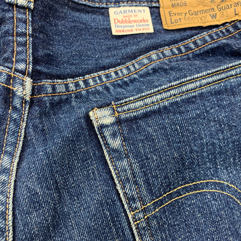 【中古品】【メンズ】 DUBBLE WORKS ダブルワークス 6601XX USED WASH STRAIGHT DENIM PANTS ユーズド ウォッシュ ストレート デニム パンツ ボトムス 156-260315-kh-18-izu サイズ:31×34 カラー:インディゴ 万代Net店