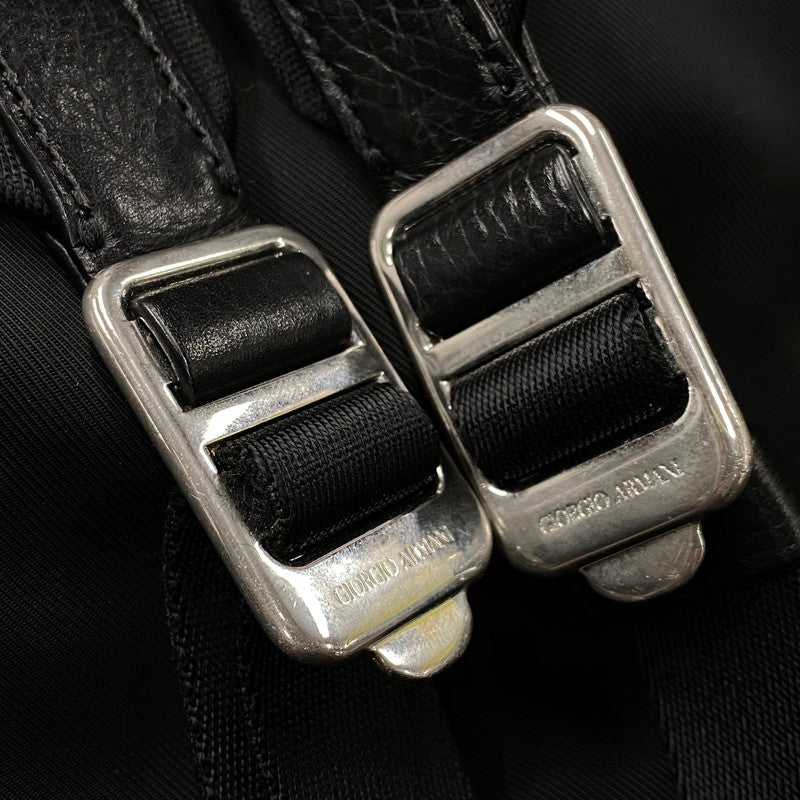 【中古品】【メンズ/レディース】 GIORGIO ARMANI ジョルジオアルマーニ GRAZIE 2WAY NYLON BACK PACK グラツィエ ツーウェイ ナイロン バックパック カバン 鞄 188-260619-cs-08-izu カラー:ブラック 万代Net店
