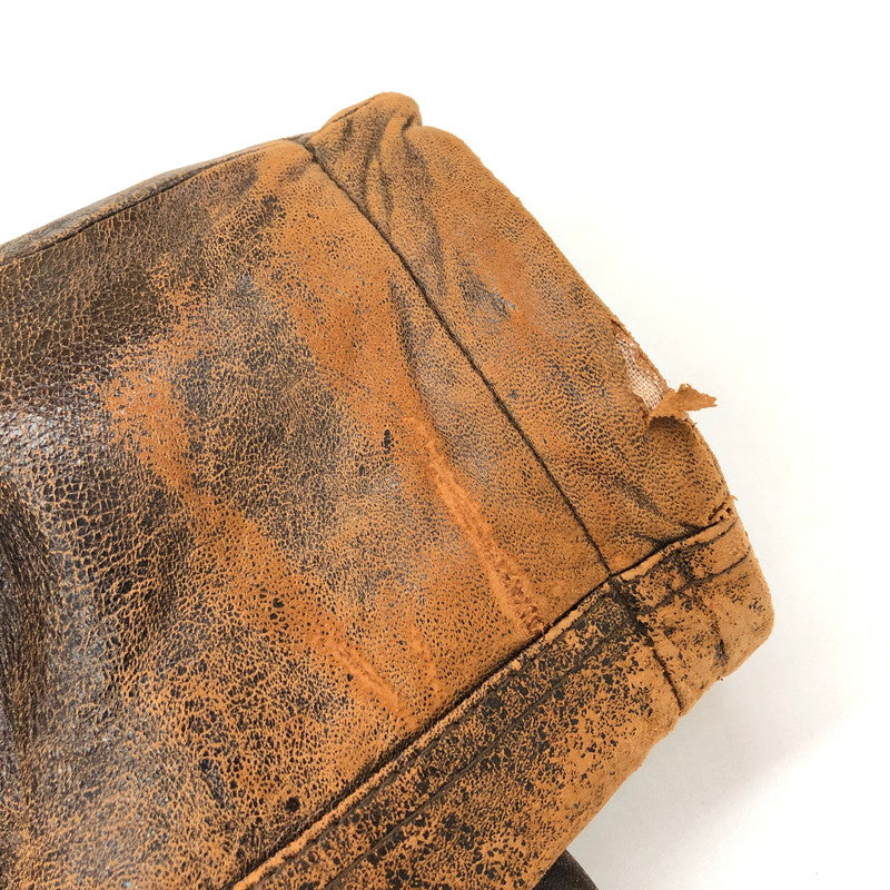 【ジャンク品】【メンズ】 RESERVATIONS・TICKETS リザベーションズ チケッツ 73405 ラムレザージャケット フライトジャケット 羊皮 韓国製 アウター 古着 ヴィンテージ系 145-251017-rs-10-fur サイズ:M カラー:ブラウン系 万代Net店