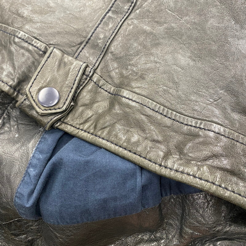 【中古品】【メンズ】 OLD GAP オールド ギャップ 紺タグ SHEEP LEATHER RIDERS JACKET シープ レザー ライダース ジャケット アウター 146-260513-kh-01-izu サイズ:XL カラー:ブラック 万代Net店