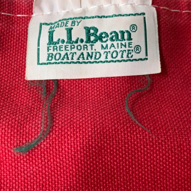 【中古品】【メンズ/レディース】 L.L.Bean エルエルビーン 90S カタディンロゴ トートバッグ カバン 鞄 188-251217-kh-01-izu カラー:レッド×グリーン 万代Net店