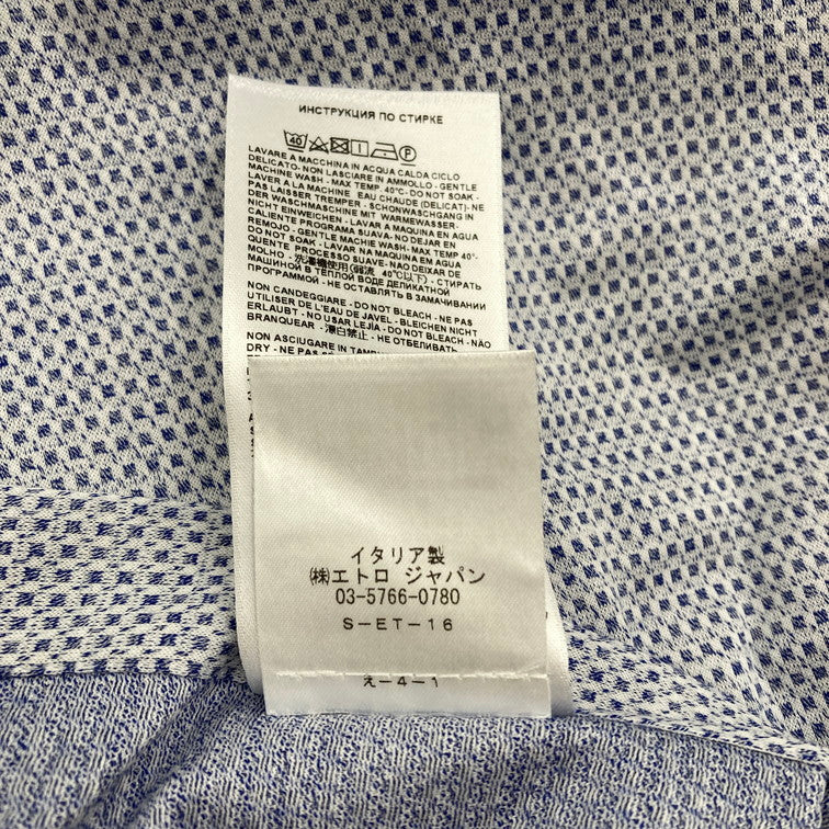 【中古品】【メンズ】 ETRO エトロ Yシャツ ワイシャツ レギュラー カラーシャツ 長袖シャツ 襟付きシャツ 141-250221-OR-05-iwa サイズ:イタリア47 カラー:ブルー/ホワイト系 万代Net店