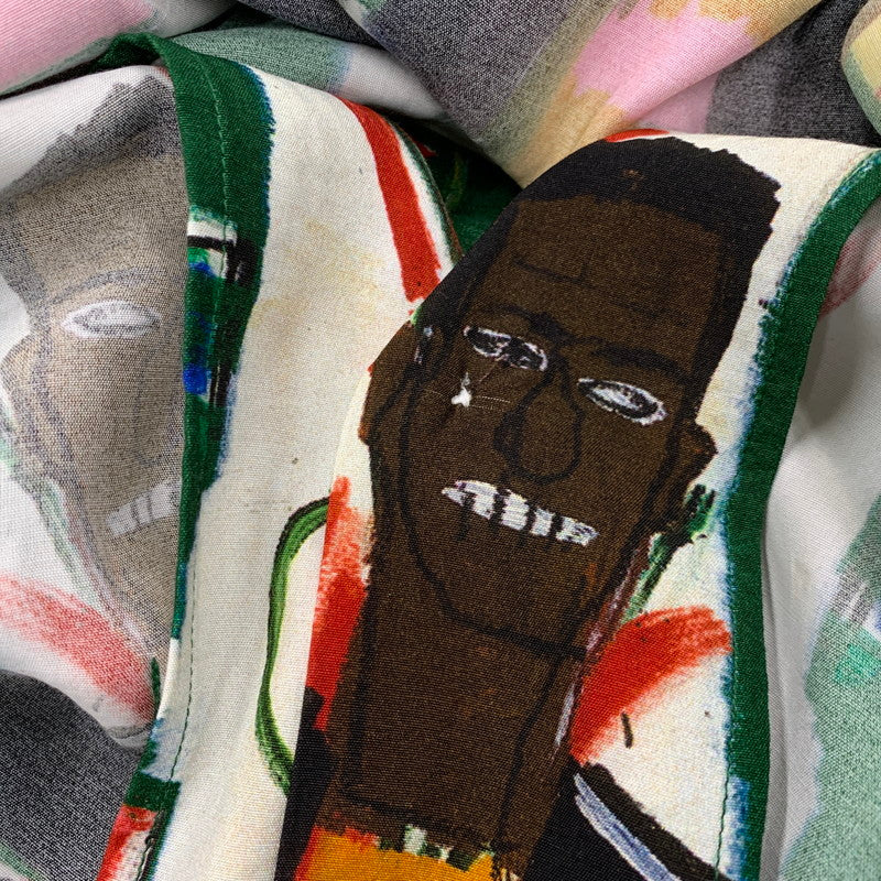 【中古品】【メンズ】 × JEANーMICHEL BASQUIAT ジャン・ミシェル・バスキア HAWAIIAN SHIRT ショートスリーブ ハワイアン シャツ トップス 142-260320-kh-03-izu サイズ:M カラー:グリーン系 万代Net店