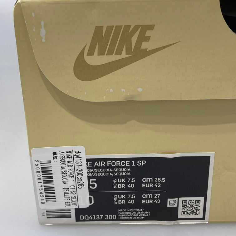 【中古品】【メンズ】 NIKE ナイキ BILLIE EILISH×NIKE DQ4137 300 AIR FORCE 1 SP スニーカー 160-251214-WA-04-iwa サイズ:26.5cm カラー:SEQUOIA/SEQUOIA 万代Net店