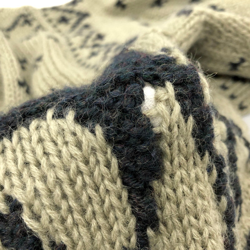 【ジャンク品】【メンズ】 JEFFREY BANKS ジェフリーバンクス WOOL KNIT ウール ニット セーター 長袖 トップス ヴィンテージ系 146-250714-rs-02-fur サイズ:M カラー:カーキ系/ブラック 万代Net店