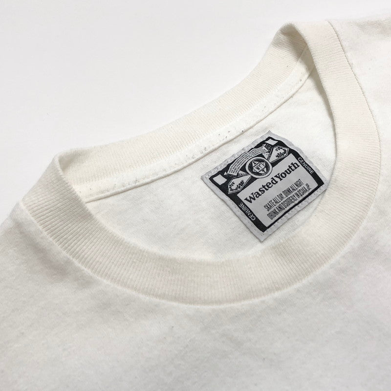 【中古品】【メンズ】 Wasted Youth ウェイステッドユース FLOWER CAN T-SHIRT 半袖 Tシャツ バックプリント 142-260406-rs-02-fur サイズ:L カラー:ホワイト 万代Net店