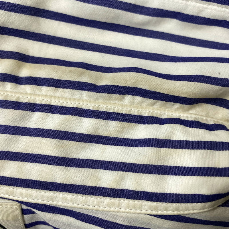 【中古品】【メンズ】 L'ECHOPPE レショップ 20-050-053-0032 STRIPE WIDE REGULAR SHIRTS ストライプ ワイド レギュラー シャツ トップス 長袖 140-260311-kh-13-izu サイズ:2 カラー:ネイビー×ホワイト 万代Net店