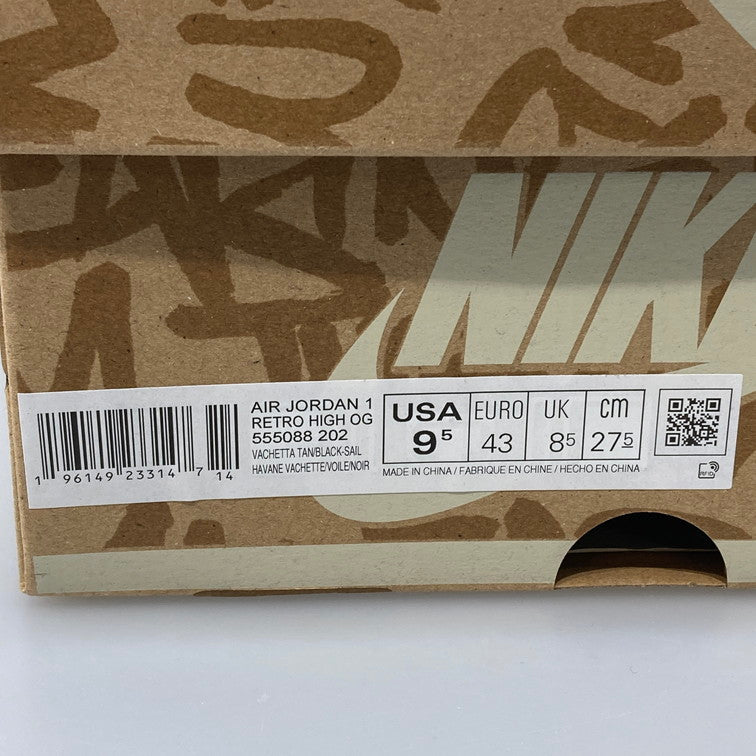 【中古美品】【メンズ】 NIKE ナイキ 555088-202 AIR JORDAN 1 RETRO HIGH OG VACHETTA TAN スニーカー 160-260423-WA-03-iwa サイズ:27.5cm カラー:VACHETTA TAN/BLACK-SAIL 万代Net店