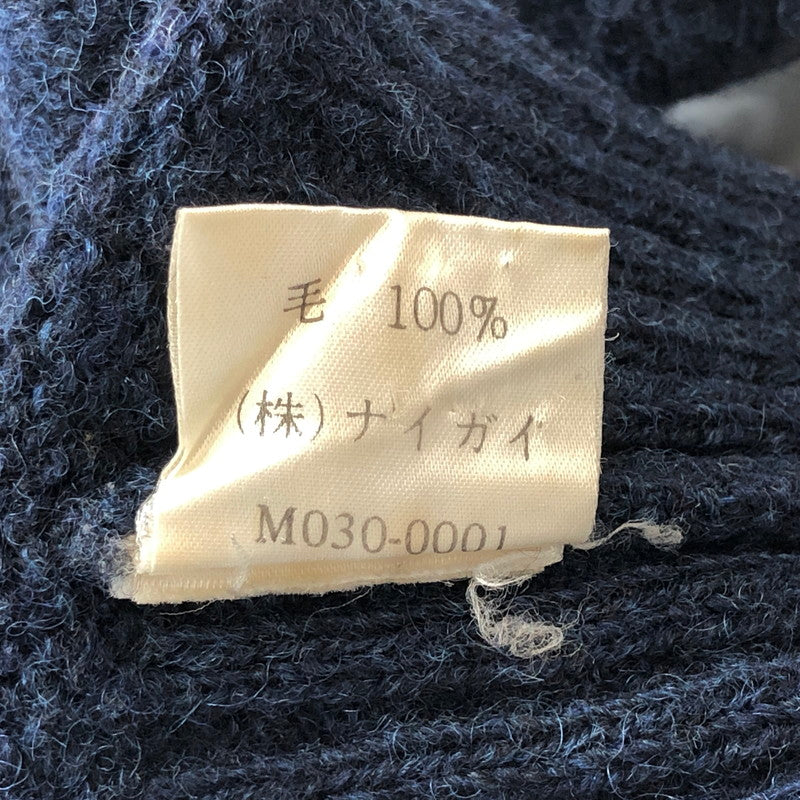 【中古品】【メンズ】 POLO RALPH LAUREN ポロ・ラルフローレン 90S FROM SCOTTISH YARN WOOL KNIT ニット セーター 長袖 トップス 古着 ヴィンテージ系 146-260422-rs-07-fur サイズ:L カラー:ネイビー 万代Net店