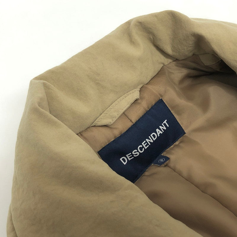 【現状渡し品】【メンズ】 DESCENDANT ディセンダント 21AW SUB NYLON COAT ナイロンコート 中綿 アウター 142-251119-rs-07-fur サイズ:3 カラー:ベージュ系 万代Net店