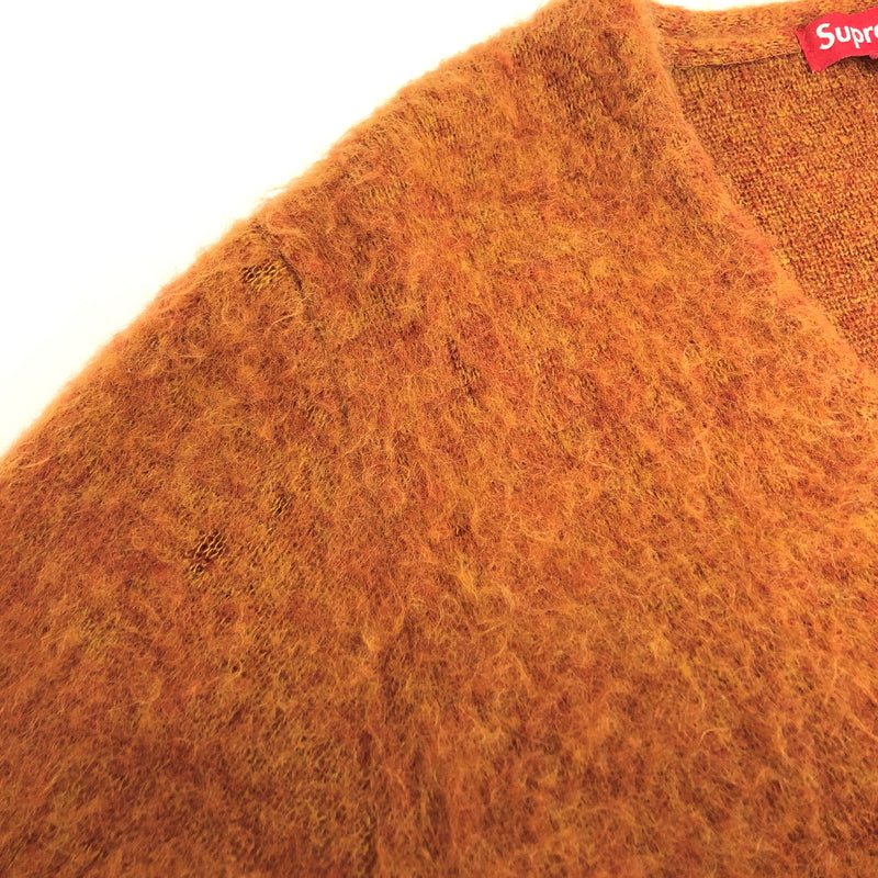 【中古品】【メンズ】 SUPREME シュプリーム 15AW HEATHER MOHAIR CARDIGAN カーディガン ニット 長袖 トップス 古着 149-261008-rs-01-fur サイズ:L カラー:オレンジ系 万代Net店