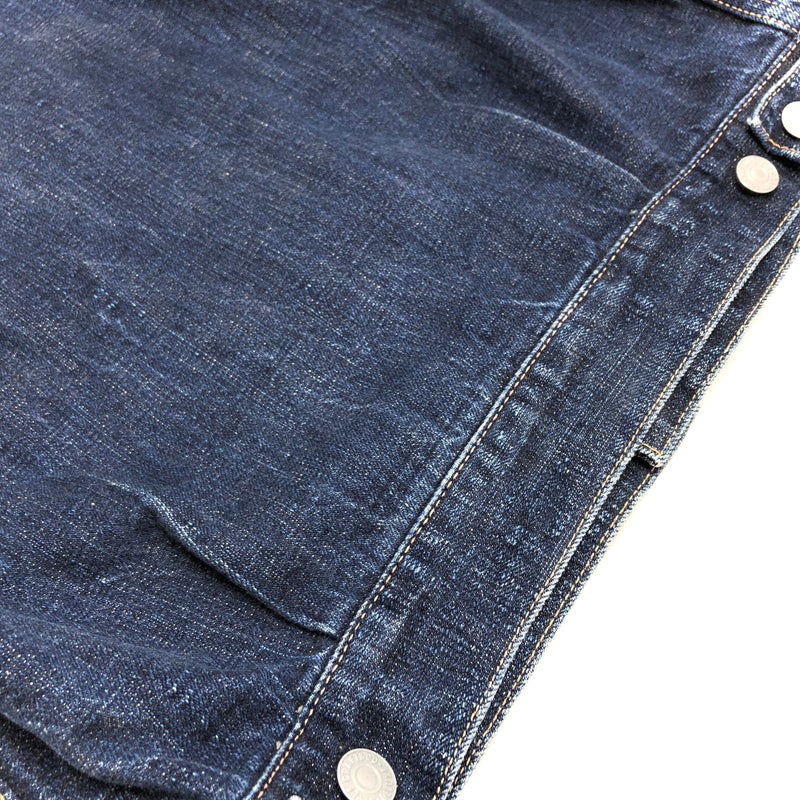 【現状渡し品】【メンズ】 EVISU エヴィス 新恵美寿神頭 LOT1008 デニムジャケット Gジャン アウター 古着 145-261009-rs-03-fur サイズ:38 カラー:インディゴ 万代Net店