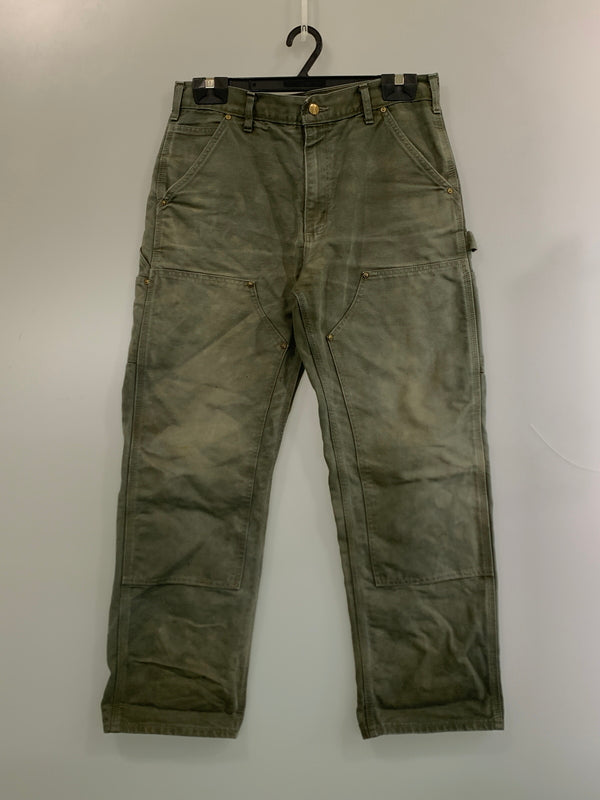 【現状渡し品】【メンズ】 CARHARTT カーハート DOUBLE KNEE PAINTER PANTS ダブルニーペインターパンツ USA製 ボトムス 157-260831-yn-04-min サイズ：32×30 カラー：オリーブグリーン 万代Net店
