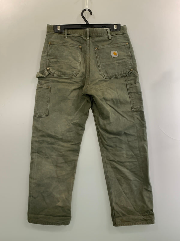 【現状渡し品】【メンズ】 CARHARTT カーハート DOUBLE KNEE PAINTER PANTS ダブルニーペインターパンツ USA製 ボトムス 157-260831-yn-04-min サイズ：32×30 カラー：オリーブグリーン 万代Net店
