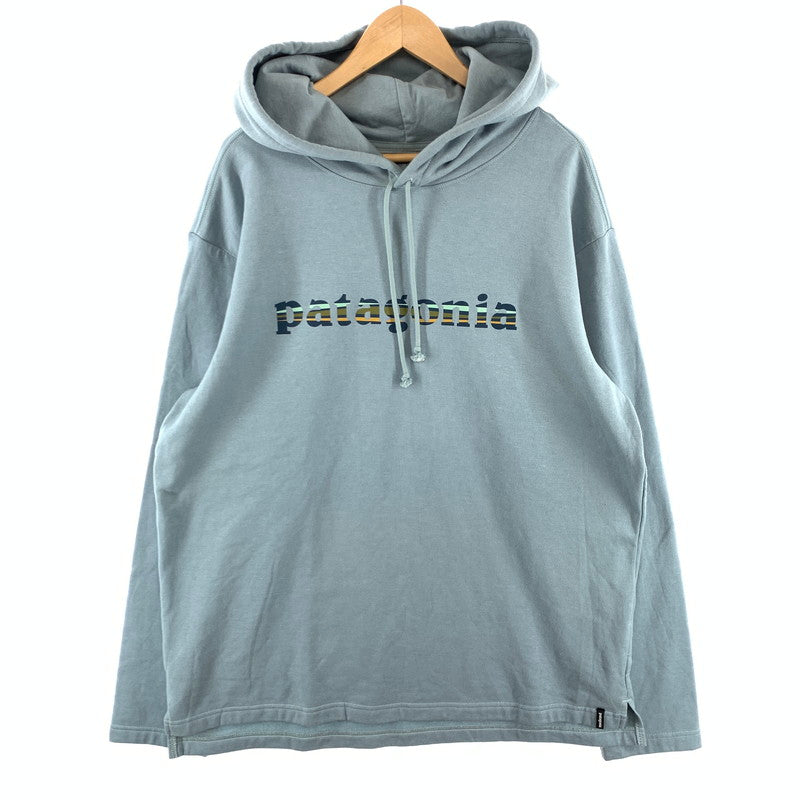 【中古品】【メンズ】 patagonia パタゴニア 39695 ライトウェイト'73 テキスト ロゴ ワイルドライズ フーディ パーカー ブランド 古着 144-260412-gm-14-fuz サイズ：L カラー：ライトグリーン 万代Net店