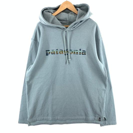 【中古品】【メンズ】 patagonia パタゴニア 39695 ライトウェイト'73 テキスト ロゴ ワイルドライズ フーディ パーカー ブランド 古着 144-260412-gm-14-fuz サイズ：L カラー：ライトグリーン 万代Net店