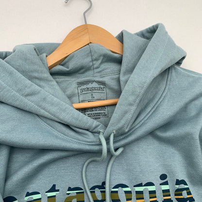 【中古品】【メンズ】 patagonia パタゴニア 39695 ライトウェイト'73 テキスト ロゴ ワイルドライズ フーディ パーカー ブランド 古着 144-260412-gm-14-fuz サイズ：L カラー：ライトグリーン 万代Net店