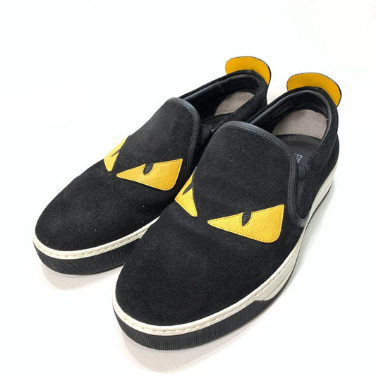 【中古品】【メンズ】 FENDI フェンディ 7E 0904 7 バグズアイ スリッポン スニーカー シューズ 靴 162-251012-xz-03-fuz サイズ：7E カラー：ブラック イエロー 万代Net店