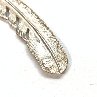 【中古品】【メンズ】 TADY＆KING GPウルフ付き SVフェザーL シルバー ペンダントトップ ブランド アクセサリー 191-251122-gm-12-fuz カラー：シルバー 万代Net店