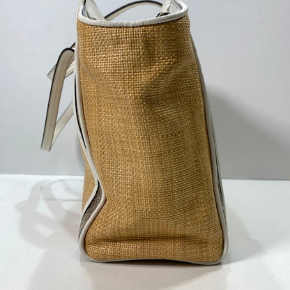 【中古品】【レディース】 COACH コーチ F26746 テイラー ストロー キャリーオール ハンドバッグ ブランド カバン 180-260328-gm-10-fuz カラー：ベージュ ホワイト 万代Net店