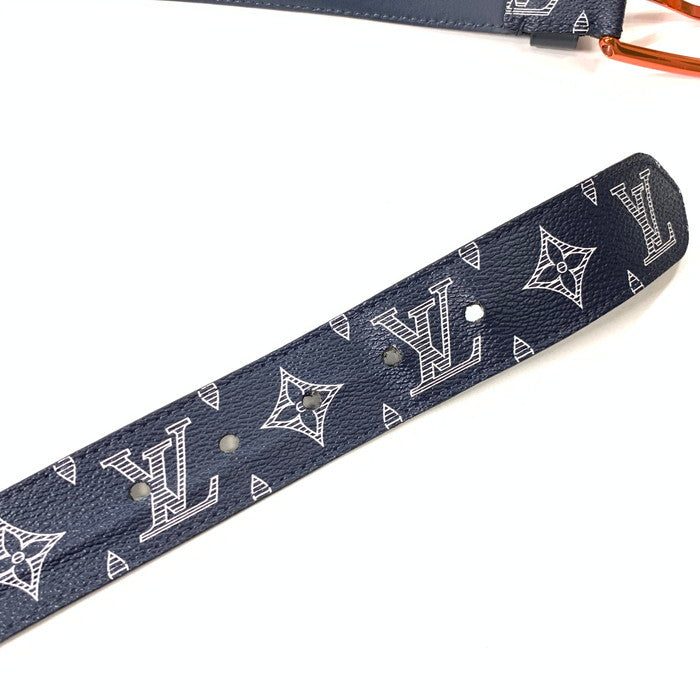【中古品】【メンズ】 LOUIS VUITTON ルイ・ヴィトン M0047 モノグラムベルト ブランド 小物 179-260405-gm-26-fuz カラー：ネイビー 万代Net店