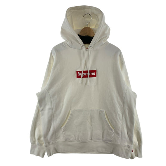 【中古品】【メンズ】 Supreme シュプリーム BOX LOGO HOODED SWEATSHIRT ボックスロゴ パーカー フーディ ブランド 古着 149-260412-gm-05-fuz サイズ：L カラー：ホワイト 万代Net店