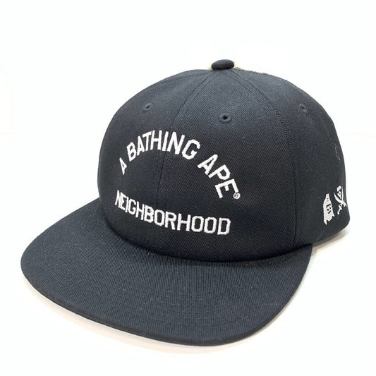 【中古美品】【メンズ】 A BATHING APE アベイシングエイプ NBHD PANEL CAP パネルキャップ ブランド 帽子 185-251213-gm-16-fuz サイズ：FREE カラー：ブラック 万代Net店