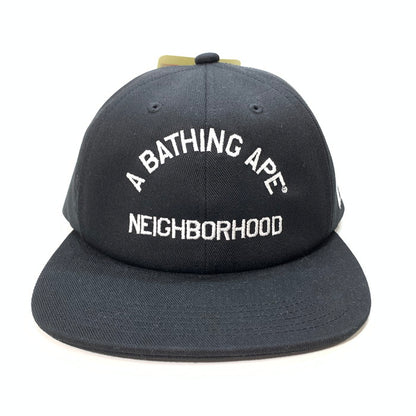 【中古美品】【メンズ】 A BATHING APE アベイシングエイプ NBHD PANEL CAP パネルキャップ ブランド 帽子 185-251213-gm-16-fuz サイズ：FREE カラー：ブラック 万代Net店