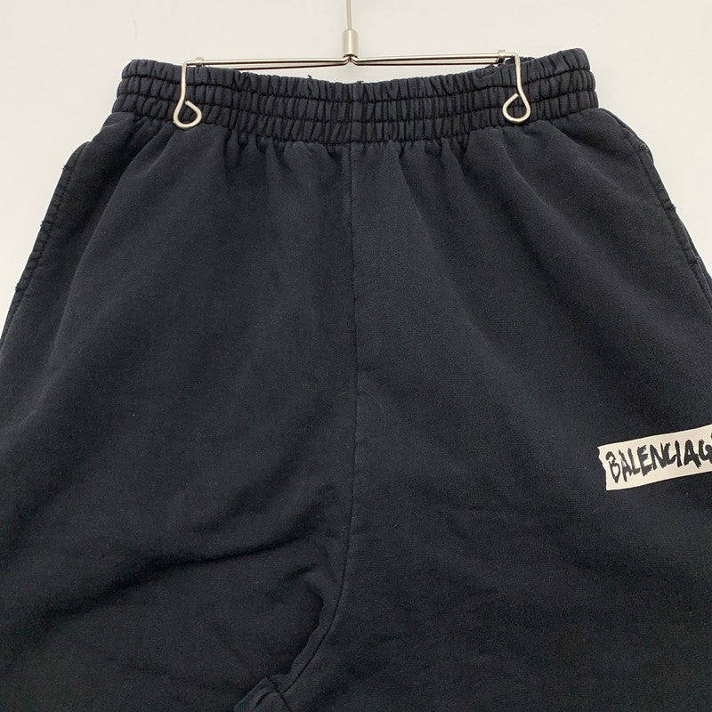【中古品】【メンズ】 BALENCIAGA バレンシアガ 26SS MASKING TAPE BAGGY PANTS 846917 TTVL8 スウェットパンツ ボトムス ダメージ加工 ブランド 古着 152-260412-gm-07-fuz サイズ：M カラー：ブラック 万代Net店